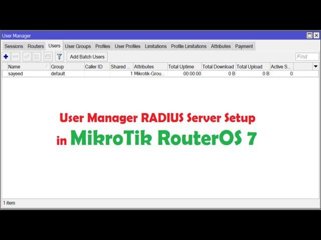 MikroTik User Manager RADIUS Server Configuration in RouterOS 7