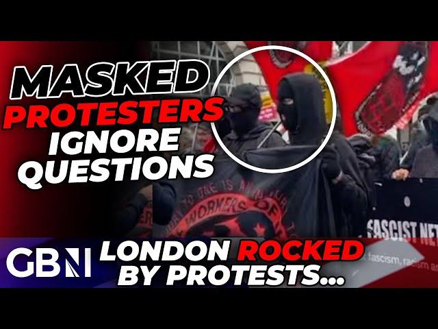 WATCH: MASKED Anti-Racism Protesters in BALACLAVAS Shun Questions as Arrests Rock London Rallies