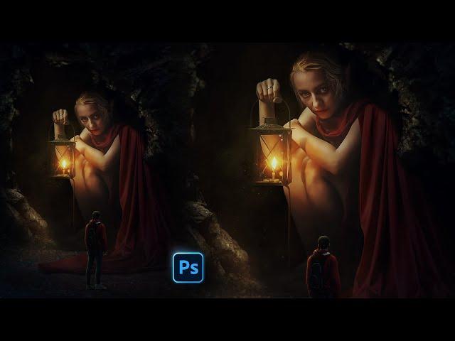 Elf in Cave Photo Manipulation - Photoshop Tutorial