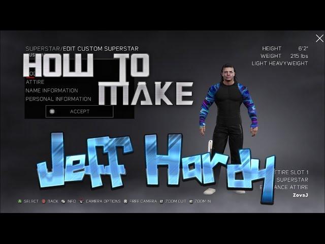 WWE 2K17 How to make Jeff Hardy (WrestleMania 33 Attire) CAW