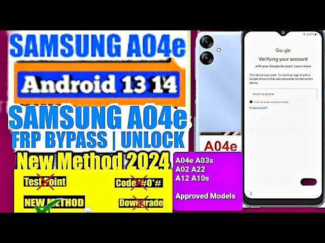 Samsung A04e/A03s/A02/A12/A10s FRP Bypass Android 14/13/12/11 | All Samsung FRP Bypass 2024 No *#0*#