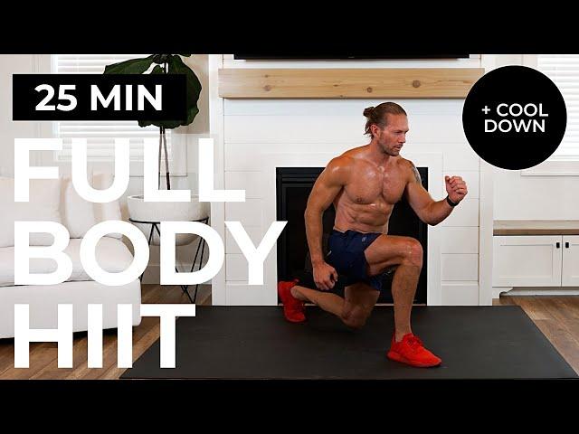 25 Min EXTREME Full Body HIIT Bodyweight Workout At Home + Cool Down |  Calories