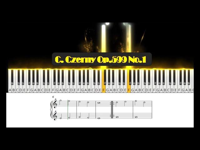 Czerny Op. 599 No. 1, Practical Exercises for Beginners | Piano Tutorial | With Score | Visualizer