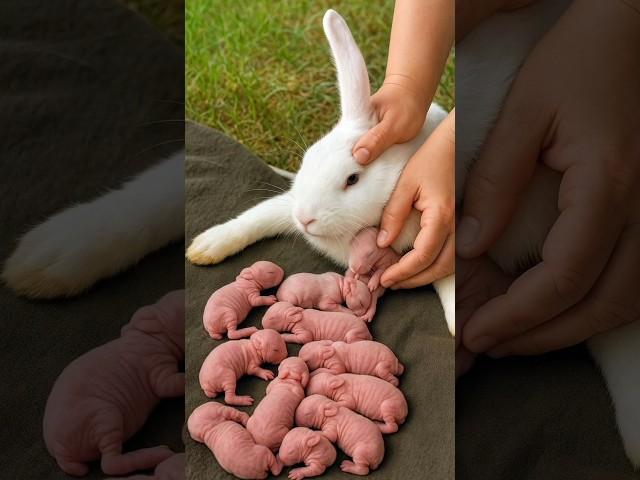 Rabbit Growth Journey 1 To 16 Days #pet #rabbit #animals #shorts