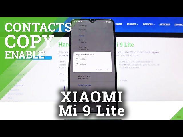 How to Transfer Contacts in XIAOMI Mi 9 Lite – Copy Contacts