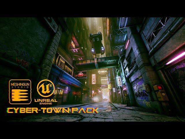 UE4 Cyber-Town Pack - Meshingun Studio [4K]