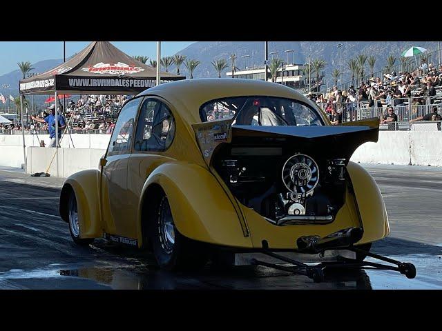 Powerhaus VW Drag Bug Making its First Few Passes On The Track