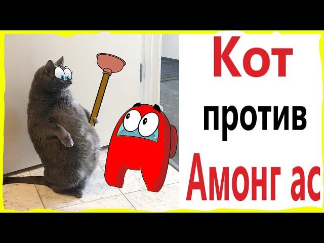 АМОНГ АС ПРИКОЛЫ! КОТ ПРОТИВ AMONG US !!! Мемы от – Domi Show!