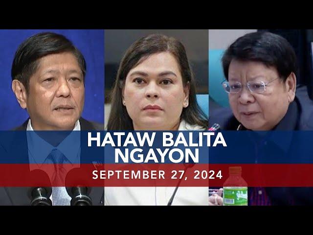 UNTV: Hataw Balita Ngayon | September 27, 2024