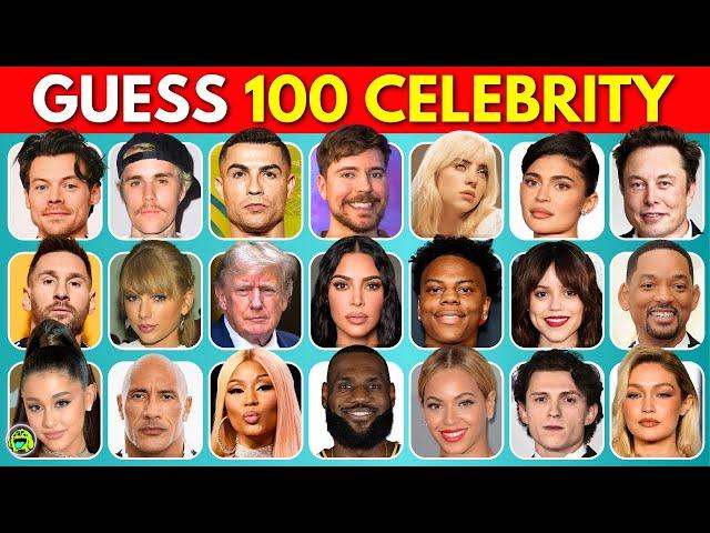 Guess the Celebrity in 3 Seconds | 100 Most Famous People | Quiz Monster