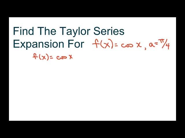Find The Taylor Series Expansion For f(x)= Cos x, at x = pi/4