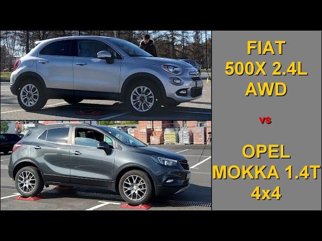 SLIP TEST - Fiat 500X AWD vs Opel Mokka 4x4 / Buick Encore, Chevrolet Trax - @4x4.tests.on.rollers