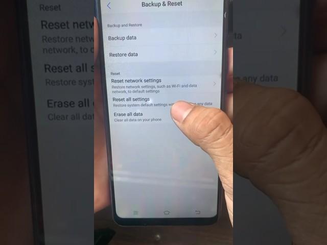 Vivo y95 y93 y90 factory data reset settings #youtubeshorts