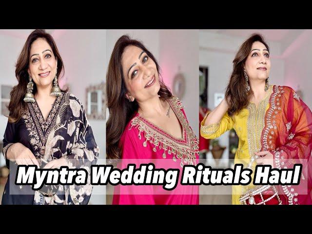 Myntra Haldi Mehndi Wedding Rituals Kurta Sets Haul | Stylist Recommended #thehopestory