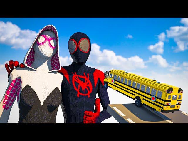 Cars vs Spider Gwen & Miles Morales | Teardown