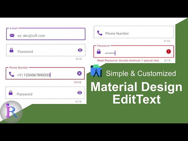 Material Design EditText in Android | Customized TextInputLayout | Android Programming Basics