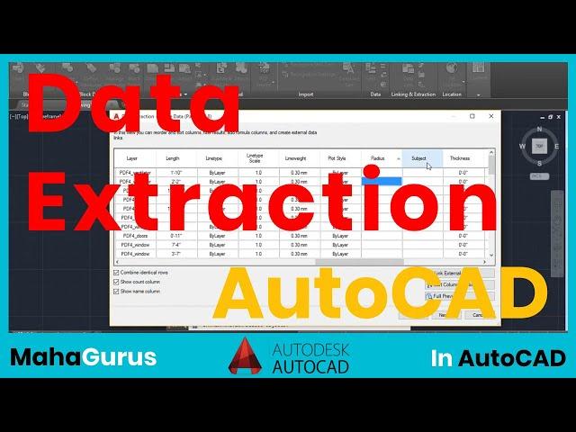 How to Extraction Data in Autocad- DataExtraction Excel Autocad Tutorial