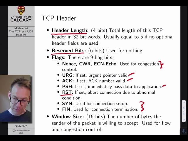 Computer Networks Lecture 24: The TCP and UDP Headers