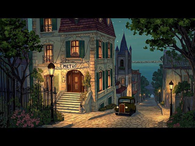 Lost in the 1940s, with classic oldies playing in another room on warm summer night