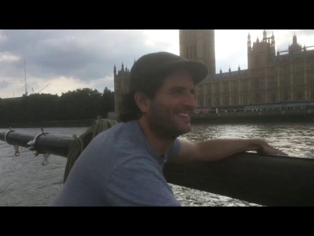 Adventure along River Thames through Central London on a Dutch Barge (Sailing Tjalk)