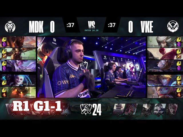 MDK vs VKE - Game 1 | Day 1 LoL Worlds 2024 Play-Ins | Mad Lions KOI vs Viking Esports G1 Full