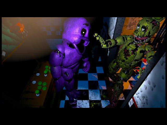 FNAF 3 in REAL TIME PURPLE GUY Attacks SPRING TRAP in the ARCADE ROOM SFM Animation (fanmade)