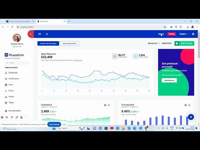 Angular 18 Free Responsive Admin Dashboard Template