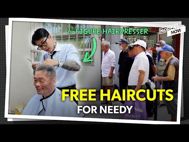 Hairdresser who goes around Seoul's ghetto giving free haircuts to homeless people