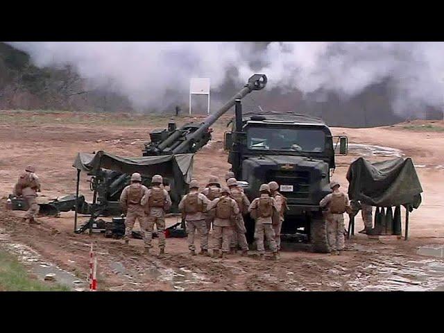 Marines Fire 120mm Mortar & M777 Howitzer