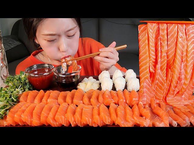 연어데이 연어초밥 연어국수 연어 먹방:) Salmon Mukbang