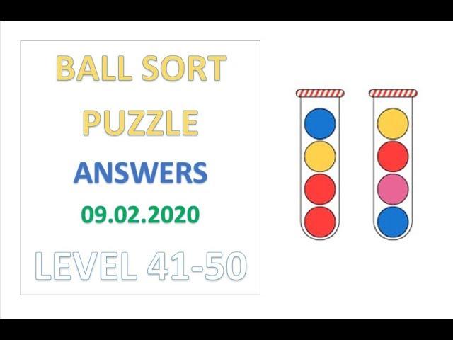 Ball Sort Puzzle Answers Level 41 42 43 44 45 46 47 48 49 50 Solutions Walkthrough