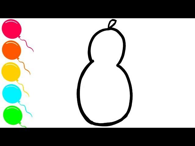 Pear Coloring and Drawing for kids, toddlers Learn Colors | Kids Color Party