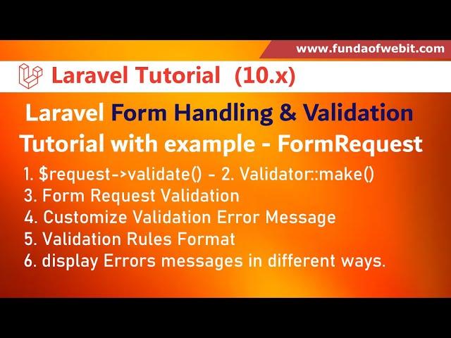 Laravel Form Handling and Validation Tutorial with example - All about Form Validation in Laravel 10