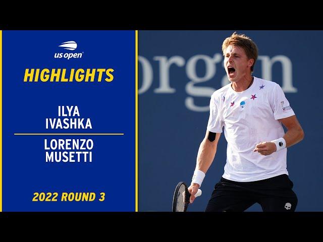 Ilya Ivashka vs. Lorenzo Musetti Highlights | 2022 US Open Round 3