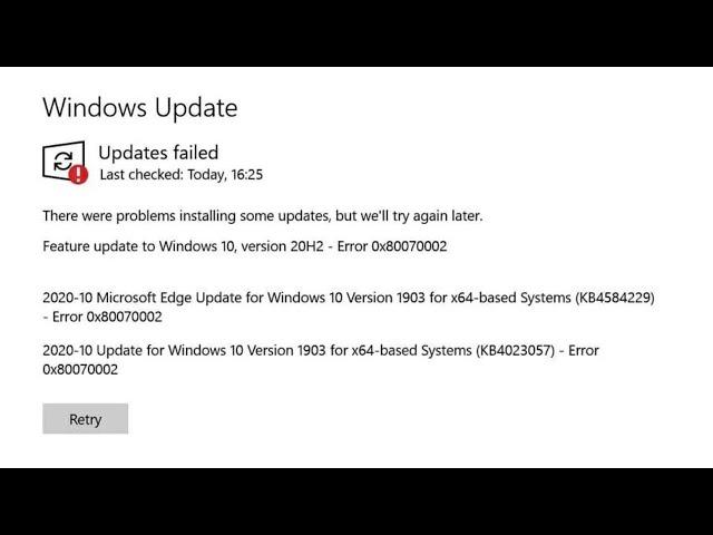 How To Fix Windows Update Error 0x80070002 on Windows 11/10