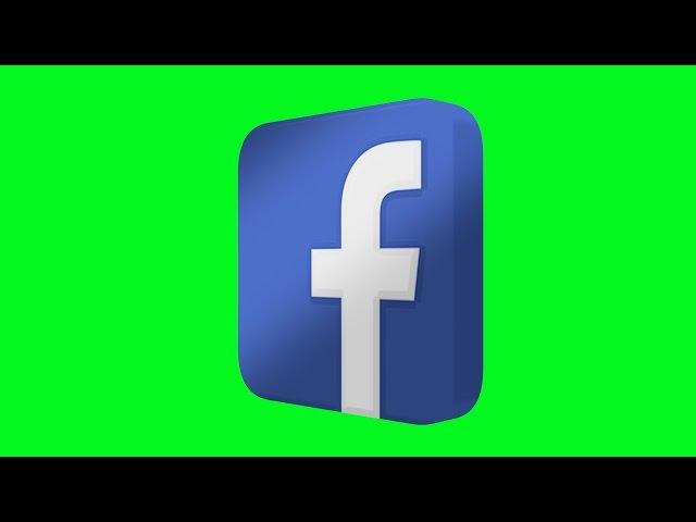 Facebook Logo Green Screen Animated 3D