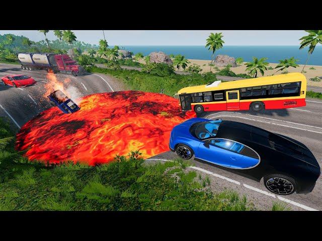 Cars vs Giant Crater - BeamNG.Drive