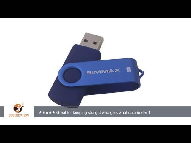 SIMMAX 5Pcs 8GB Usb Flash Drive Usb 2.0 Flash Drive Memory Stick Fold Storage Thumb Stick Pen Swivel