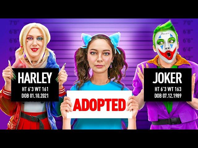  I Got Adopted by Joker and Harley Quinn ️ Best Parenting & Makeover Hacks