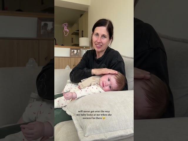 The cutest smiled when granny was giving her a bottle and she noticed. I was sitting behind her 