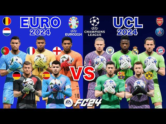 Penalty Shootout Battle! Outfield Players become Goalkeepers! EURO 2024 vs Champions League 2024!