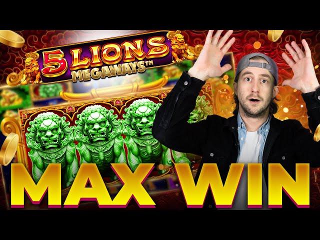 OUR FIRST MAX WIN ON 5 LIONS MEGAWAYS (INSANE WIN) 