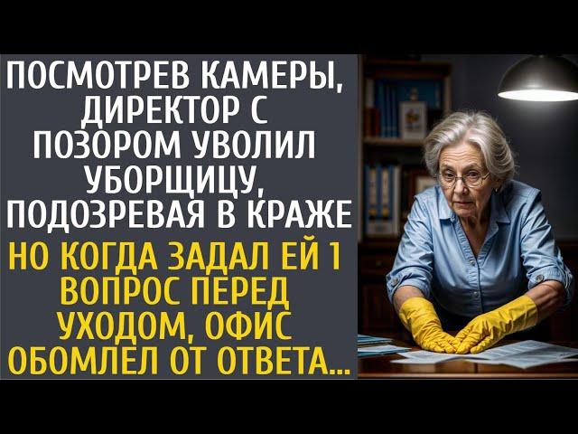 Посмотрев камеры, директор с позором уволил уборщицу, подозревая в краже… А когда задал ей 1 вопрос…