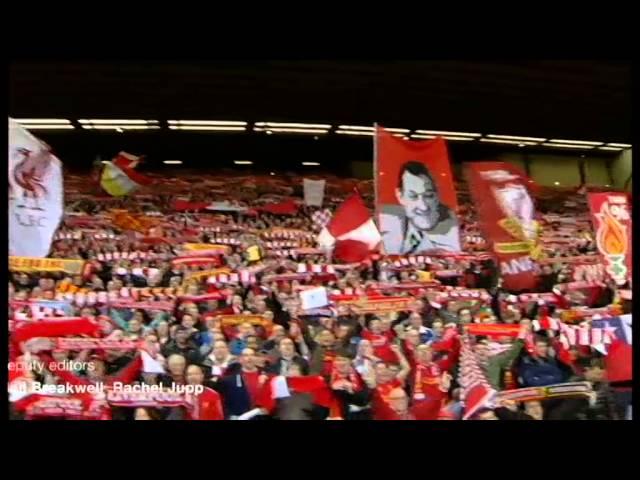 The Anfield Kop sings You'll Never Walk Alone - Newsnight