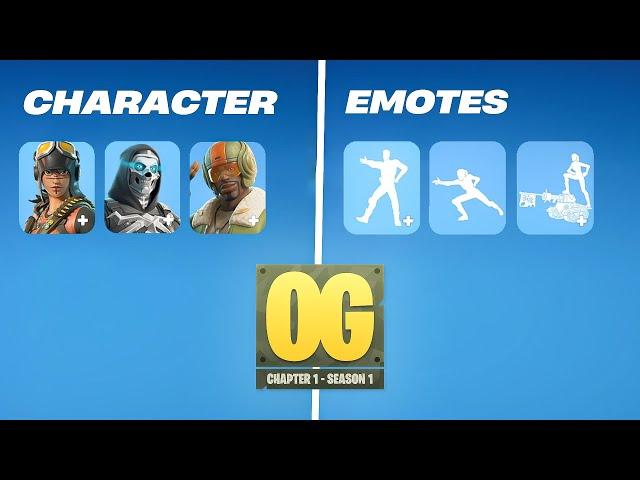 Fortnite OG Pass Skins & Emotes.! (Chapter 1 Season 1)