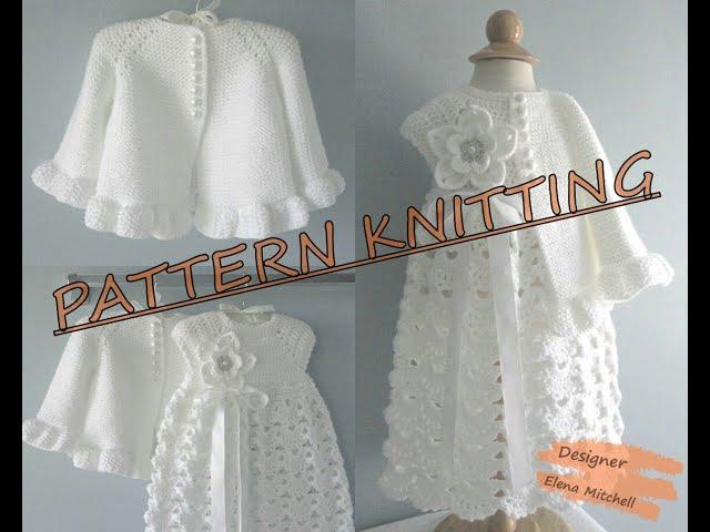 Pattern baby girl outfit, knitted baby clothes, knitting/crochet pattern | Designer Elena Mitchell