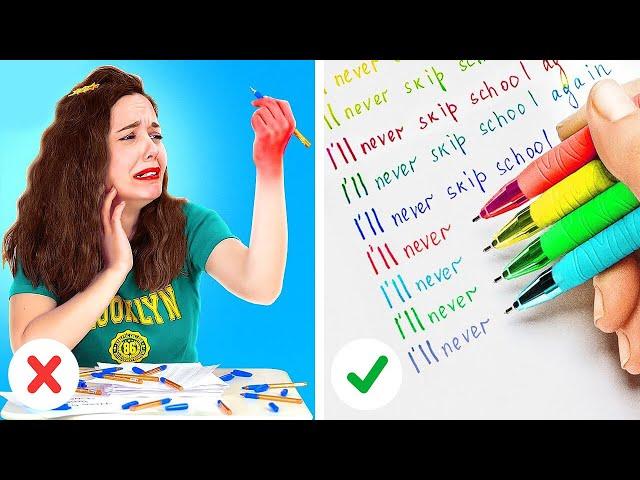 AWESOME ART HACKS & SCHOOL DIY IDEAS || Awkward Life Situations By 123 GO! LIVE