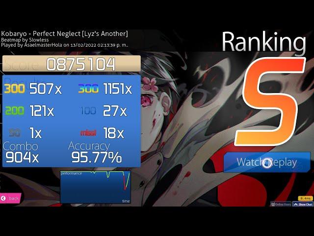 My first NM 200pp | osu!mania Perfect Neglect [Another 4k] 95.77% 201pp