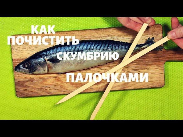 Как почистить Скумбрию палочками не разрезая брюшко How to peel mackerel with chopsticks