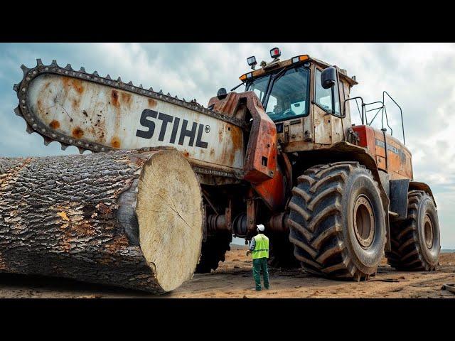 Extreme Dangerous Fastest Big Chainsaw Cutting Tree Machines | Monster Stump Removal Excavator #41